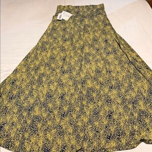 LuLaRoe Maxi Skirt with Yellow and Blue Design